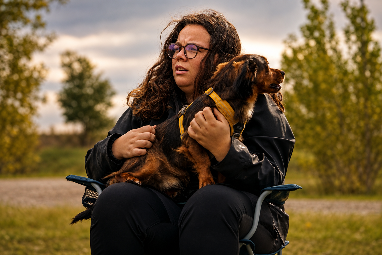 Pauline Beaudoin avec son chien Pips